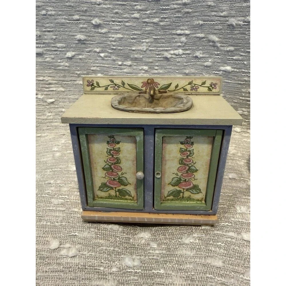 Vintage Concord Miniatures Petalstone Dollhouse Bathroom Set Robin Betterley